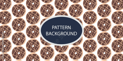 watercolor cute sweet donut pattern background. variant types for donus