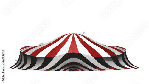 Circus tent big top red and white striped canopy for event and festival entertainment structure design element