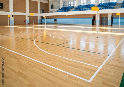 Empty Korfball Court with Natural Lighting in Chengdu Venue