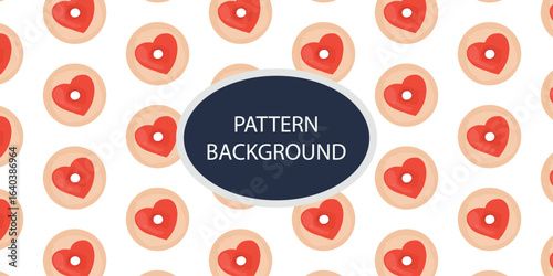 watercolor cute sweet donut pattern background. variant types for donus
