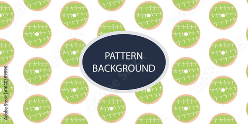 watercolor cute sweet donut pattern background. variant types for donus