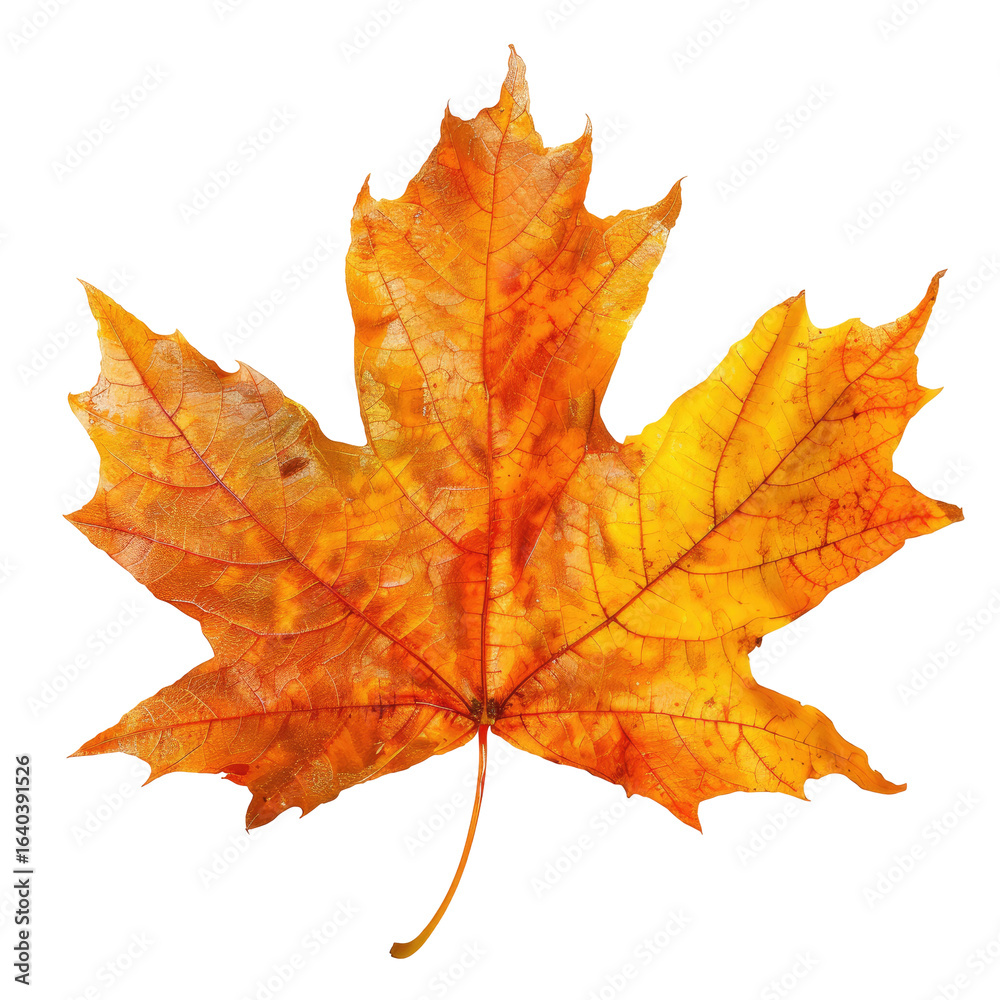Close-up of a vibrant autumn maple leaf Close-up of a vibrant autumn maple leaf