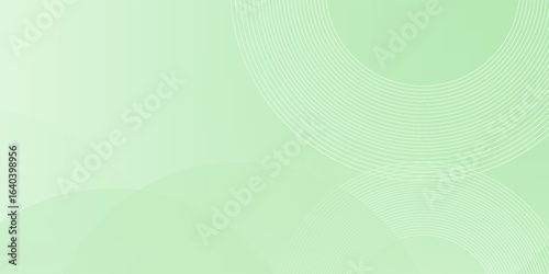 Circles abstrack background in gradient soft green and white lines tone effect. Circle with geometric effect for your wallpaper, banner, poster.