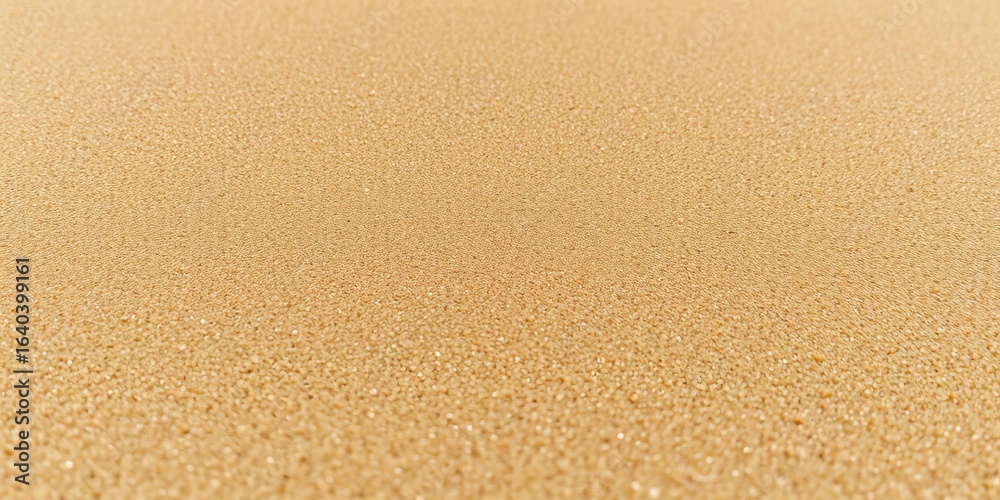 Fototapeta premium Close-up of fine, light brown beach sand, showing texture and subtle wave patterns, warm, beach scene