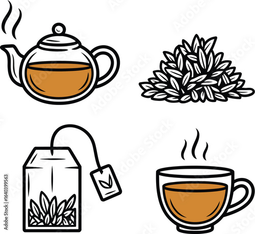 Tea preparation illustration