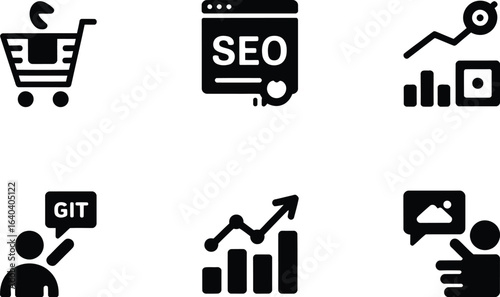 Various business and marketing icon set here