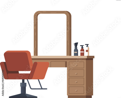 Salon station with chair view