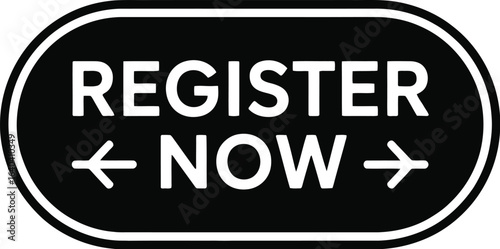 Register now black oval icon
