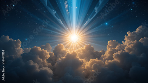 Heavenly light. symbolizing divine presence, spiritual illumination, gods love, grace and blessings