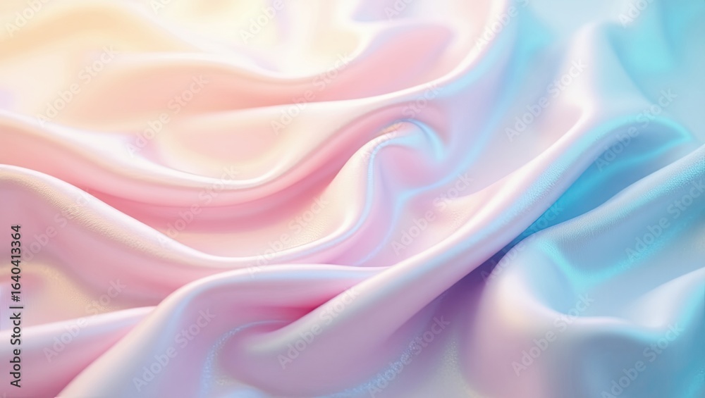 Obraz premium Smooth, pastel-colored silk fabric drapes in soft folds.