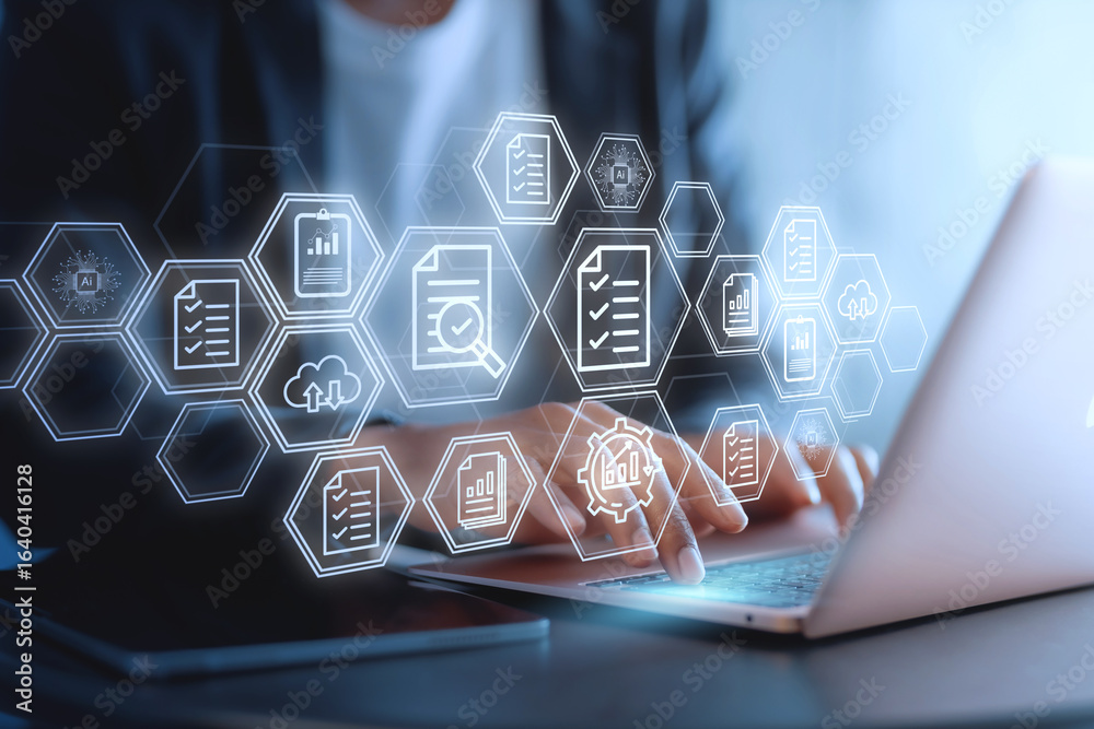 custom made wallpaper toronto digitalCustomer service evaluation concept. smiling Asian man Is using a smartphone And he is pressing face emoticon smile in satisfaction on virtual touch screen.