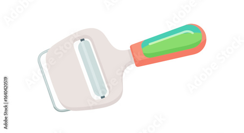Modern Vegetable Peeler with Colorful Handle on White Background Illustration