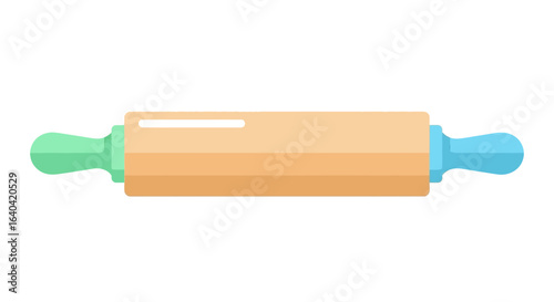 Rolling Pin Vector Illustration for Culinary Baking and Kitchenware
