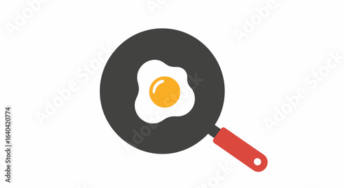 Sunny side up egg in pan vector illustration for cooking concepts