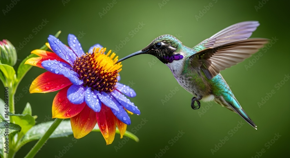 Naklejka premium Hummingbird Feeding Nectar