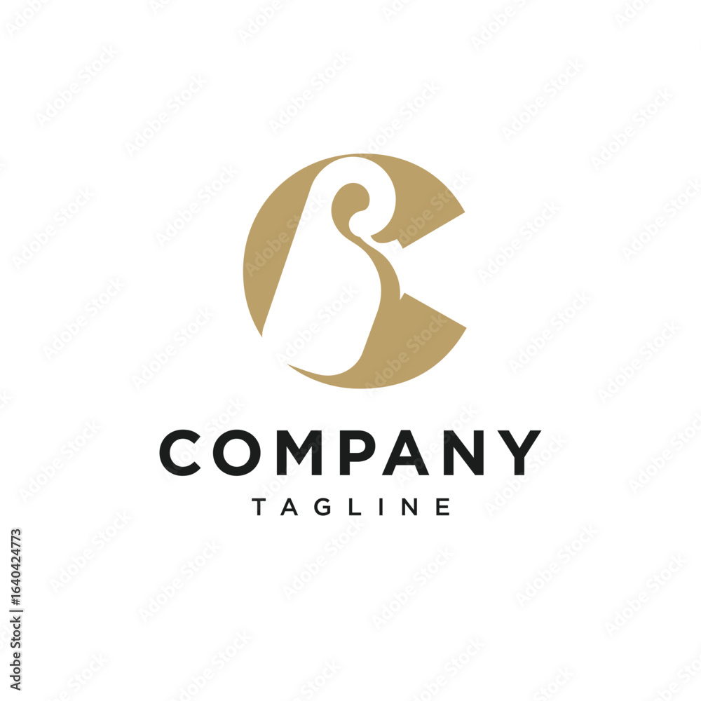 Obraz premium Letter C Hanging Room Hotel Logo Icon Vector