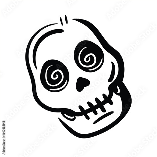 Lineart Skull Item Vector Illustration Minimalist Lineart Style
