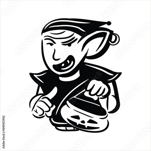 Wallpaper Mural Lineart Goblin Character Vector Illustration Minimalist Lineart Style Torontodigital.ca