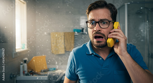 Frustrated homeowner urgently calls for assistance due to a severe bathroom leak