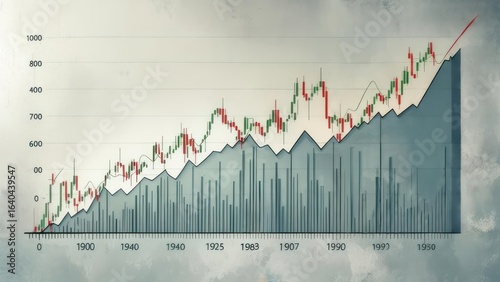 Chart depicting stock market growth
