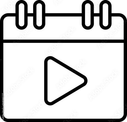 Black content calendar icon - outline