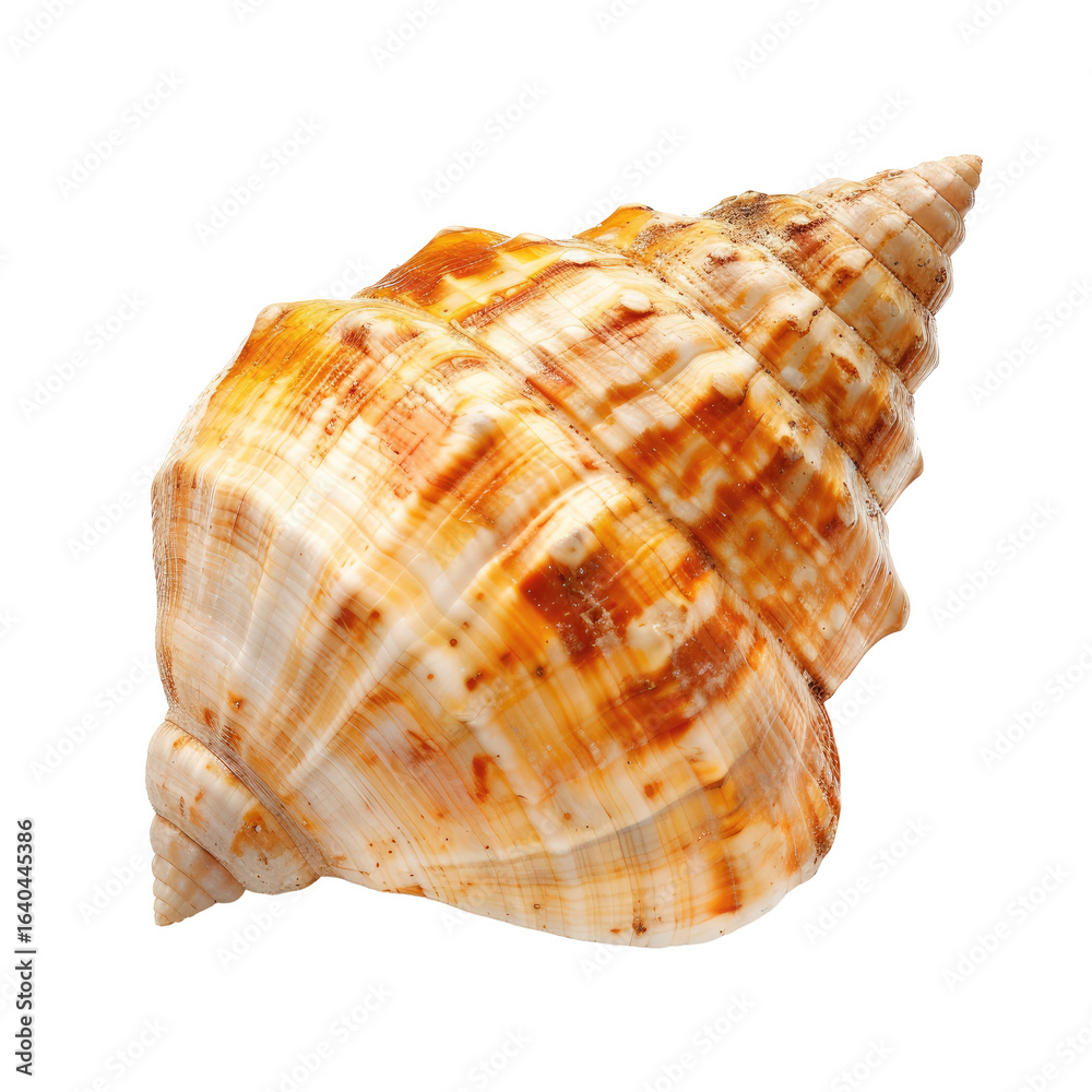 Close-up of a seashell, displaying intricate patterns of tan, cream, and orange Close-up of a seashell, displaying intricate patterns of tan, cream, and orange