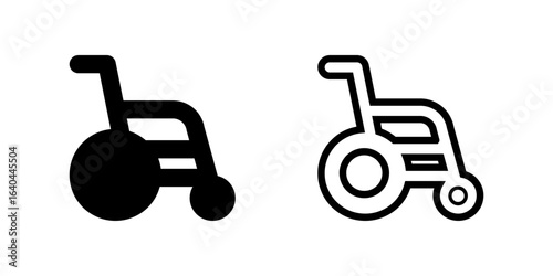 Manual wheelchair glyph icon. Wheel chair, mobility aid for disabled, invalid people with special needs. Handicapped equipment. Silhouette symbol. Negative space. Vector isolated illustration. EPS 1O