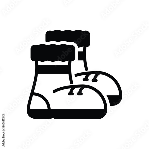 Black solid icon for felt boot