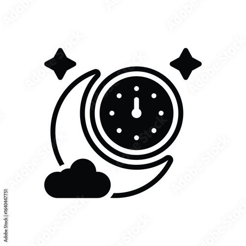 Black solid icon for midnight