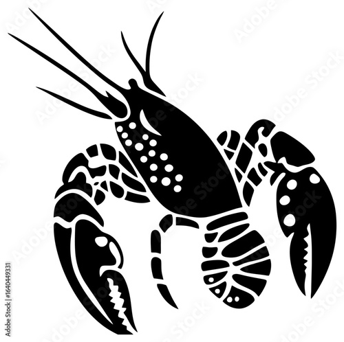 Slipper lobster silhouette drawing element
