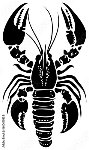 Silhouette of a Solitary Slipper Lobster Crawling Across the Seabed
