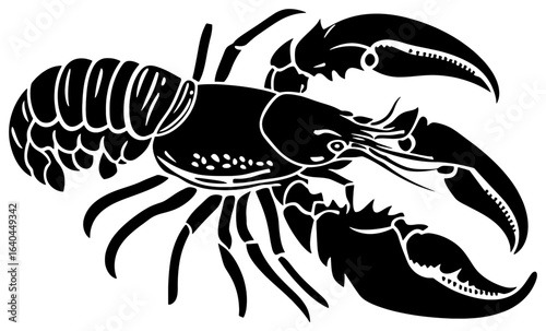 Silhouette of a Solitary Slipper Lobster Crawling Across the Seabed