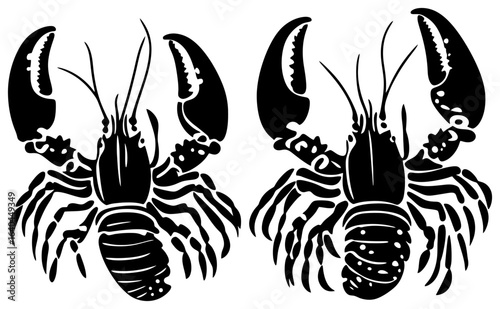 Silhouette of a Solitary Slipper Lobster Crawling Across the Seabed