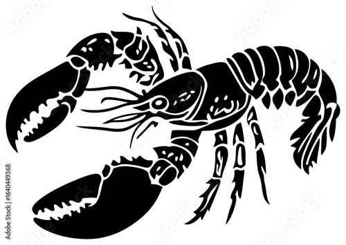 Silhouette of a Solitary Slipper Lobster Crawling Across the Seabed