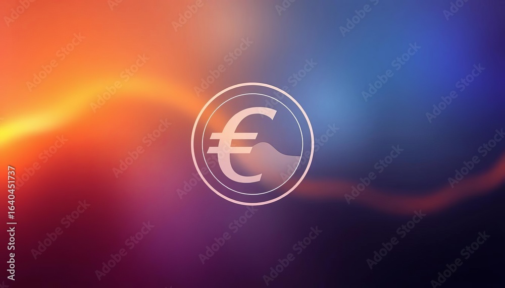 Fototapeta premium Minimalist outline icon of a euro coin Suitable for web and app design, outline, digital currency