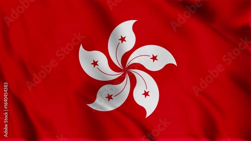 Hong Kong National Flag Waving loop– 4K Footage
