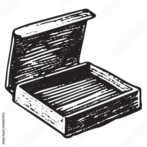 Vintage Wooden Matchbox Illustration: Classic Bar or Pub Fire Starter