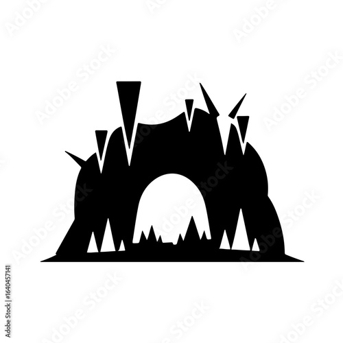 Minimalist Stalactite and Stalagmite Icon
A clean and minimalist vector icon of a stalactite and stalagmite formation. The simple line art design, presented in black and white