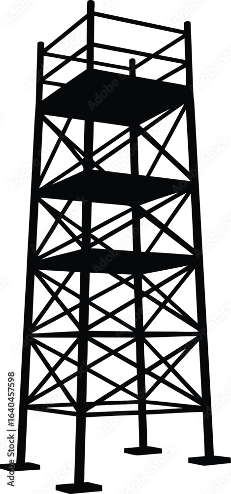 Silhouette of steel tower structure, representing construction, industry and engineering, ideal for architectural and industrial designs Silhouette of steel tower structure, representing construction, industry and engineering, ideal for architectural and industrial designs