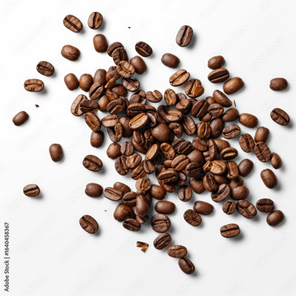 Fototapeta premium A pile of coffee beans on a transparent background