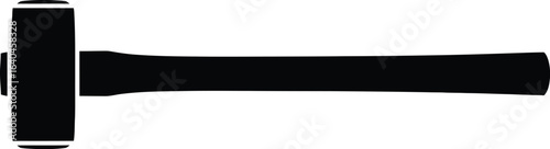 A silhouette of sledgehammer, is a heavy duty tool used in construction and demolition for smashing and breaking materials with force and impact, requiring manual labor