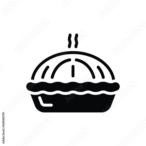 Black solid icon for pie