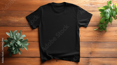 Black T-Shirt Casualwear Design Versatile Apparel Clothing Modern Fashion Blank Textile Comfortable Unisex Simple Retail Event Promotional Youthful 