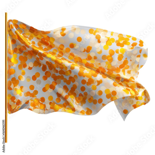 Playful Flag Mockup with Confetti Pattern in Bright Colors