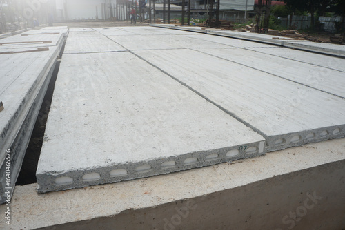 Precast Concrete Hollow Core Slab is used as a component of the building floor structure.