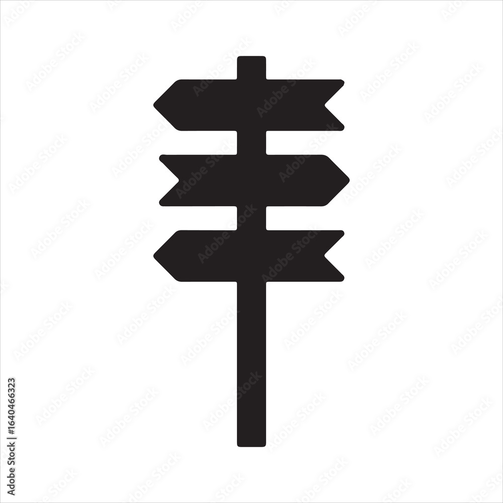 custom made wallpaper toronto digitalSilhouette directional sign post with three arrows vector illustration