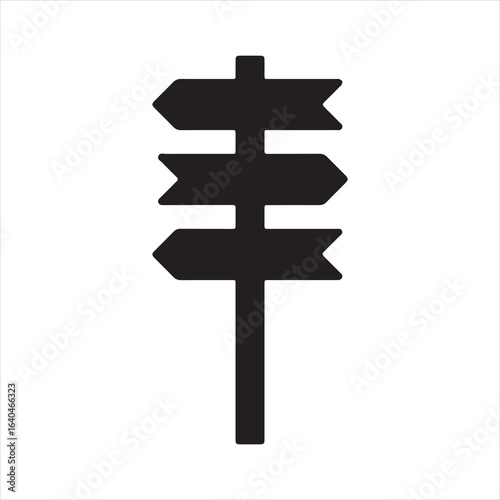 Wallpaper Mural Silhouette directional sign post with three arrows vector illustration Torontodigital.ca