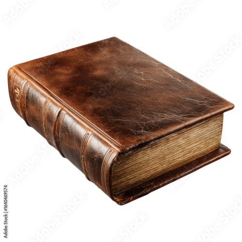 Classic Leather Bound Book with Worn Cover and Rustic Appeal