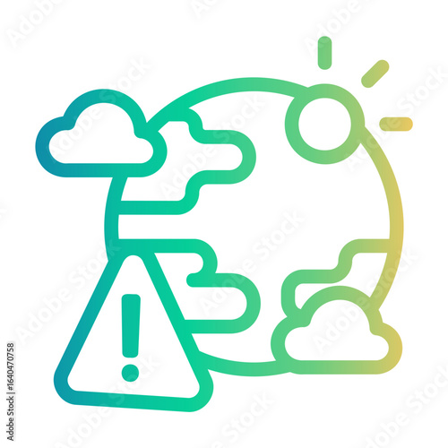 climate change Line Gradient Icon