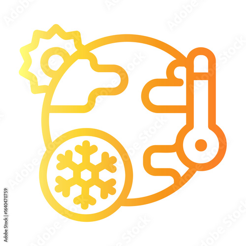 climate change Line Gradient Icon